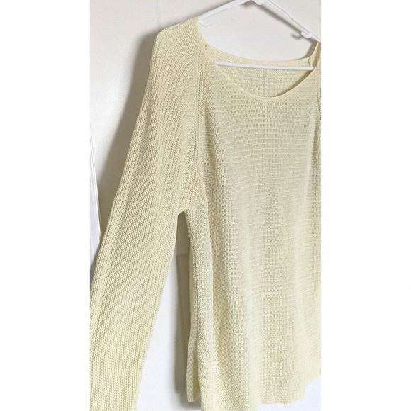Eileen Fisher 100% Organic Linen Pullover Light Sweater Yellow sz M - Picture 2 of 6